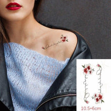 Load image into Gallery viewer, Waterproof Temporary Tattoo Lavender Stickers Butterfly Flower Luxury Small Tattoo For Body Arm