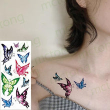 Load image into Gallery viewer, 3D Butterfly Waterproof Temporary Tattoo Sticker Snake Flowers Elegant Small Popular Tattoo For Womens Mens