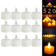 Load image into Gallery viewer, 12/24/48pcs Flameless LED Tea light Tea Candles Wedding Light Romantic Candles Realistic Tea Lights Candles LED Tea light Candles Flickering Bright Tea lights Battery Operated Candles Flameless Candles Lights for Birthday Party Wedding Decorations