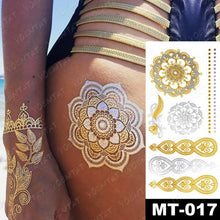 Load image into Gallery viewer, New Waterproof Temporary Tattoo Sticker Golden Silver Flower Jewelry Flash Fashion Different Design Tattoos For Womens