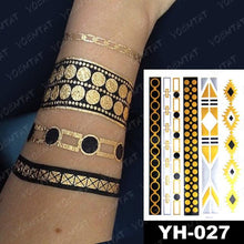 Load image into Gallery viewer, New Waterproof Temporary Tattoo Sticker Golden Silver Flower Jewelry Flash Fashion Different Design Tattoos For Womens