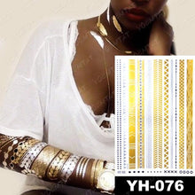 Load image into Gallery viewer, New Waterproof Temporary Tattoo Sticker Golden Silver Flower Jewelry Flash Fashion Different Design Tattoos For Womens