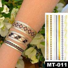 Load image into Gallery viewer, New Waterproof Temporary Tattoo Sticker Golden Silver Flower Jewelry Flash Fashion Different Design Tattoos For Womens