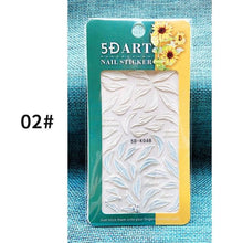 Load image into Gallery viewer, White Embossed Flower Lace 5D Sticker Decal Wedding Nail Art Designs Floral Flower Transfer Decal Geometry 3D Wave Design Decoration for Women Girls Tape Nail Art Stickers Decal Decoration Geometry Transfer Decals Nail Art Decorations Decoration Decal