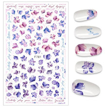 Load image into Gallery viewer, The New 3D Nail Sticker Cool English Letter stickers for nail Foil Love Heart Design Nails Accessories Fashion Manicure Sticker Stickers Girls Manicure Decoration Nail Art Supplies 3D Self-Adhesive Nail Decals Designer Nail Stickers for Acrylic Nails