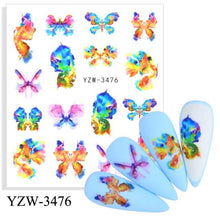 Load image into Gallery viewer, Water Decal Nail Art Decorations Nail Sticker Tattoo Full Cover Beauty Decals Manicure Supplies Accessories Women Kids Girls Manicure Decoration Nail Art Supplies 3D Self-Adhesive Nail Decals Designer Nail Stickers for Acrylic Nails