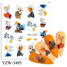 Load image into Gallery viewer, Water Decal Nail Art Decorations Nail Sticker Tattoo Full Cover Beauty Decals Manicure Supplies Accessories Women Kids Girls Manicure Decoration Nail Art Supplies 3D Self-Adhesive Nail Decals Designer Nail Stickers for Acrylic Nails