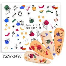 Load image into Gallery viewer, Water Decal Nail Art Decorations Nail Sticker Tattoo Full Cover Beauty Decals Manicure Supplies Accessories Women Kids Girls Manicure Decoration Nail Art Supplies 3D Self-Adhesive Nail Decals Designer Nail Stickers for Acrylic Nails