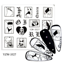 Load image into Gallery viewer, Water Decal Nail Art Decorations Nail Sticker Tattoo Full Cover Beauty Decals Manicure Supplies Accessories Women Kids Girls Manicure Decoration Nail Art Supplies 3D Self-Adhesive Nail Decals Designer Nail Stickers for Acrylic Nails
