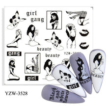 Load image into Gallery viewer, Water Decal Nail Art Decorations Nail Sticker Tattoo Full Cover Beauty Decals Manicure Supplies Accessories Women Kids Girls Manicure Decoration Nail Art Supplies 3D Self-Adhesive Nail Decals Designer Nail Stickers for Acrylic Nails
