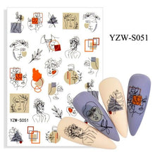 Load image into Gallery viewer, Water Decal Nail Art Decorations Nail Sticker Tattoo Full Cover Beauty Decals Manicure Supplies Accessories Women Kids Girls Manicure Decoration Nail Art Supplies 3D Self-Adhesive Nail Decals Designer Nail Stickers for Acrylic Nails