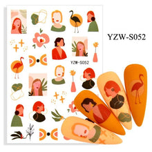 Load image into Gallery viewer, Water Decal Nail Art Decorations Nail Sticker Tattoo Full Cover Beauty Decals Manicure Supplies Accessories Women Kids Girls Manicure Decoration Nail Art Supplies 3D Self-Adhesive Nail Decals Designer Nail Stickers for Acrylic Nails