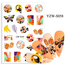 Load image into Gallery viewer, Water Decal Nail Art Decorations Nail Sticker Tattoo Full Cover Beauty Decals Manicure Supplies Accessories Women Kids Girls Manicure Decoration Nail Art Supplies 3D Self-Adhesive Nail Decals Designer Nail Stickers for Acrylic Nails