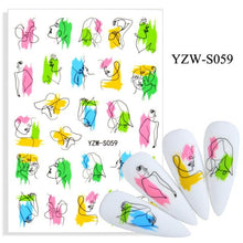 Load image into Gallery viewer, Water Decal Nail Art Decorations Nail Sticker Tattoo Full Cover Beauty Decals Manicure Supplies Accessories Women Kids Girls Manicure Decoration Nail Art Supplies 3D Self-Adhesive Nail Decals Designer Nail Stickers for Acrylic Nails