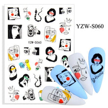 Load image into Gallery viewer, Water Decal Nail Art Decorations Nail Sticker Tattoo Full Cover Beauty Decals Manicure Supplies Accessories Women Kids Girls Manicure Decoration Nail Art Supplies 3D Self-Adhesive Nail Decals Designer Nail Stickers for Acrylic Nails