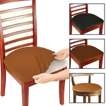Load image into Gallery viewer, Spandex Dining Room Chair Seat Covers Removable Washable Elastic Cushion Covers For Oblong Square Round Chair Dining Chair Seat Covers for Dining Room Chairs Stretch Jacquard Dining Room Chair Seat Covers