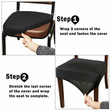 Load image into Gallery viewer, Spandex Dining Room Chair Seat Covers Removable Washable Elastic Cushion Covers For Oblong Square Round Chair Dining Chair Seat Covers for Dining Room Chairs Stretch Jacquard Dining Room Chair Seat Covers