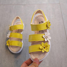 Load image into Gallery viewer, Children's Shoes Summer Style Sandals Girls Princess Beautiful Flower Shoes Kids Flat Sandals Baby Girl Girls Strappy Sandals With Flowers Open-Toe Dress Sandals Beautiful Outdoor Party Sandals