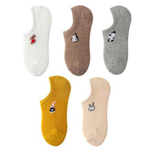 Load image into Gallery viewer, 5 Pairs 3D Cartoon Harajuku Cat Cute Heart Invisible Cotton Socks Casual Boat Socks Funny Girl Ankle Sock Set for Women
