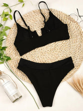 Load image into Gallery viewer, High Waist Bikinis Women Swimsuit Women High Waist Bikini Set Sports Bright Color Swimsuit Scoop Neck Cute Bathing Suit Swimwear Female Push Up Bikini Set Bathing Suit For Women