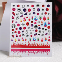 Load image into Gallery viewer, Yellow Smiles Sun Moon Clouds 3D Nail Stickers For Halloween Theme Slider Decals Nail Art Decorations Design 3D Self-Adhesive Nail Decorations Accessories Women Girls Manicure Decorations Nail Art Supplies Water Transfer Decals