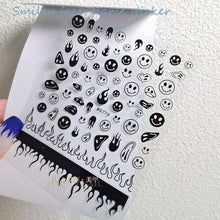 Load image into Gallery viewer, Yellow Smiles Sun Moon Clouds 3D Nail Stickers For Halloween Theme Slider Decals Nail Art Decorations Design 3D Self-Adhesive Nail Decorations Accessories Women Girls Manicure Decorations Nail Art Supplies Water Transfer Decals