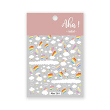Load image into Gallery viewer, Yellow Smiles Sun Moon Clouds 3D Nail Stickers For Halloween Theme Slider Decals Nail Art Decorations Design 3D Self-Adhesive Nail Decorations Accessories Women Girls Manicure Decorations Nail Art Supplies Water Transfer Decals