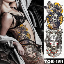 Load image into Gallery viewer, Full Women Man Realistic Waterproof Temporary Tattoo Tiger Stickers Luxury Big Design For Arm Thigh