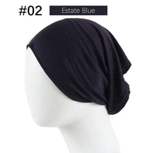 Load image into Gallery viewer, New Winter Autumn Soft Solid Color Inner Hijab Cap Lightweight Muslim Turban Elegant Hijab Caps Hat Islam Under Scarf Undercap Bonnet Color Soft Jersey Stretch Hijab's Tube Cap Hat Hijab Bonnet Muslim Women Scarf Turbans Head For Women