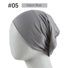 Load image into Gallery viewer, New Winter Autumn Soft Solid Color Inner Hijab Cap Lightweight Muslim Turban Elegant Hijab Caps Hat Islam Under Scarf Undercap Bonnet Color Soft Jersey Stretch Hijab's Tube Cap Hat Hijab Bonnet Muslim Women Scarf Turbans Head For Women