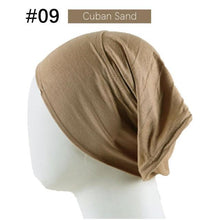 Load image into Gallery viewer, New Winter Autumn Soft Solid Color Inner Hijab Cap Lightweight Muslim Turban Elegant Hijab Caps Hat Islam Under Scarf Undercap Bonnet Color Soft Jersey Stretch Hijab's Tube Cap Hat Hijab Bonnet Muslim Women Scarf Turbans Head For Women