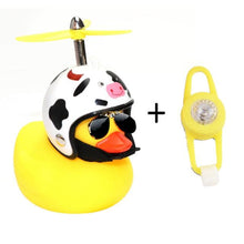 Load image into Gallery viewer, Yellow Small Bike Duck Bicycle Bell Luminous Normal Duck Ducky Bicycle Airscrew Helmet Wind Motor Riding Cycling Lights Horn Rubber Duck Helmet Bike Horn Bell Car Decoration Bicycle Horn