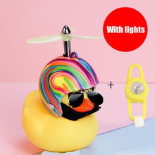 Load image into Gallery viewer, Yellow Small Bike Duck Bicycle Bell Luminous Normal Duck Ducky Bicycle Airscrew Helmet Wind Motor Riding Cycling Lights Horn Rubber Duck Helmet Bike Horn Bell Car Decoration Bicycle Horn