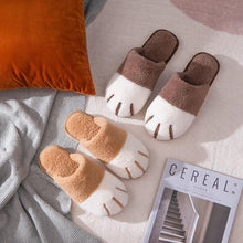 Load image into Gallery viewer, Women Winter Warm Slippers Indoor Bedroom House Flat Floor Plush Shoes Non Slip Fluffy Slippers Cute Cat Fur Slippers Slip on Memory Foam House Outdoor Indoor Warm Fuzzy Plush Fleece Lining Bedroom Comfy Home Living Room Shoes