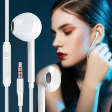 Load image into Gallery viewer, Black White Sport Earbuds Wired Headphones With Bass Mobile Phone Earphone Wire Stereo Headset Mic Music Earphones Wired Earbuds Noise Isolating in-Ear Headphones Earphones with Mic Volume Control 3.5mm Plug for Sports Workout Compatible