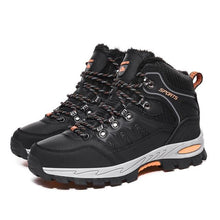 Load image into Gallery viewer, Mens Winter Snow Boots Waterproof Leather Super Warm Men's Boots Outdoor Hiking Boots Ankle Snow Hiking Boots Warm Water Resistant Non Slip Soft Lined Design