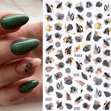 Load image into Gallery viewer, Summer Tropical Plants 3D Nail Sticker Iridescent Leaves Tree Transfer Decals Slider For Nails DIY Nail Art Decoration 3D Nail Stickers Decals Snowflakes Elk Bear Christmas Xmas Transfer Stickers Nail Art Self-Adhesive Decals Decoration Nail Art