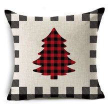Load image into Gallery viewer, New Plaid Christmas Linen Pillowcase Xmas Series Cushion Cover Case Pillow Custom Square Pillowcase Cushion Cover Thrown Linen Pillowcase Christmas Gift 45X45CM
