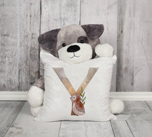 Load image into Gallery viewer, Animal Printed Pillow Cover Cartoon Giraffe Fox Bunny White Seat Polyester Decorative Cushion Cover Sofa Kids Room Alphabet Pillow Cover With Cute Animals Pillow Cases Outdoor Indoor Square Cushion Covers For Home Sofa Couch 45x45cm