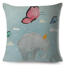Load image into Gallery viewer, Cute Pillow Cover Cartoon Giraffe Fox Reindeer Animal Nordic Polyester Cotton Cushion Cover For Sofa Home Kids Room Decor Throw Pillow Cases Cartoon Animal Woodland Decorative Cotton Cushion Cover Home Baby Room Decor Standard Pillowcase