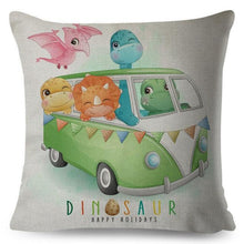 Load image into Gallery viewer, Nordic Style Pillow Cover Cute Cartoon Animal Drive Dinosaur Car Polyester Cotton Cushion Cover For Sofa Home Kids Room Throw Pillow Case Cover Dinosaur Cartoon Gray Soft Pillow Case For Decorative Bedroom Livingroom Sofa Farm House Cushion Covers