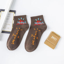 Load image into Gallery viewer, Black And White Embroidery Female Tide Socks Shallow Mouth Summer Cartoon Cow Cute Fashion Boat Socks Unisex Men And Women Cotton Ankle Socks