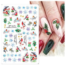 Load image into Gallery viewer, 3D Nail Stickers Decals Snowflakes Elk Bear Christmas Xmas Transfer Stickers Nail Art Self-Adhesive Decals Decoration Nail Art Stickers Decals Christmas Snowflake Bronzing Christmas Slider Nail Art 3D Decals Decoration