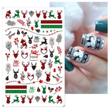 Load image into Gallery viewer, 3D Nail Stickers Decals Snowflakes Elk Bear Christmas Xmas Transfer Stickers Nail Art Self-Adhesive Decals Decoration Nail Art Stickers Decals Christmas Snowflake Bronzing Christmas Slider Nail Art 3D Decals Decoration