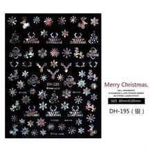 Load image into Gallery viewer, 3D Nail Stickers Decals Snowflakes Elk Bear Christmas Xmas Transfer Stickers Nail Art Self-Adhesive Decals Decoration Nail Art Stickers Decals Christmas Snowflake Bronzing Christmas Slider Nail Art 3D Decals Decoration