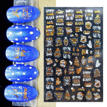 Load image into Gallery viewer, 3D Nail Stickers Decals Snowflakes Elk Bear Christmas Xmas Transfer Stickers Nail Art Self-Adhesive Decals Decoration Nail Art Stickers Decals Christmas Snowflake Bronzing Christmas Slider Nail Art 3D Decals Decoration