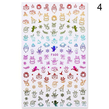 Load image into Gallery viewer, 3D Nail Stickers Decals Snowflakes Elk Bear Christmas Xmas Transfer Stickers Nail Art Self-Adhesive Decals Decoration Nail Art Stickers Decals Christmas Snowflake Bronzing Christmas Slider Nail Art 3D Decals Decoration