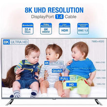 Load image into Gallery viewer, 1m/2m/5m High Speed 1.4Gbp Slim and Flexible Ultra HD 8K 4K 144Hz 165Hz Display Port Adapter For Monitor PC Laptop Projector