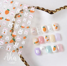 Load image into Gallery viewer, Nail Glue Stickers Stars Moon Cartoon Rabbit Panda Flower Nail Decoration Decals Nail Sticker Nail Art Decorations Design Decoration Acrylic Nail Supplies Designer Nail Decorations for Women Girls Kids 3D Nail Art Stickers Decals