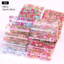 Load image into Gallery viewer, Nail Foils Marble Flower Series Iridescent Nail Art Transfer Sticker Paper Slider Nail Water Decal Design Manicures Decorations Art Manicures Decoration New Gold Nail Transfer Foils for Nail Arts Nails Supply Holographic Effect Nail Art Foil Stickers Hol
